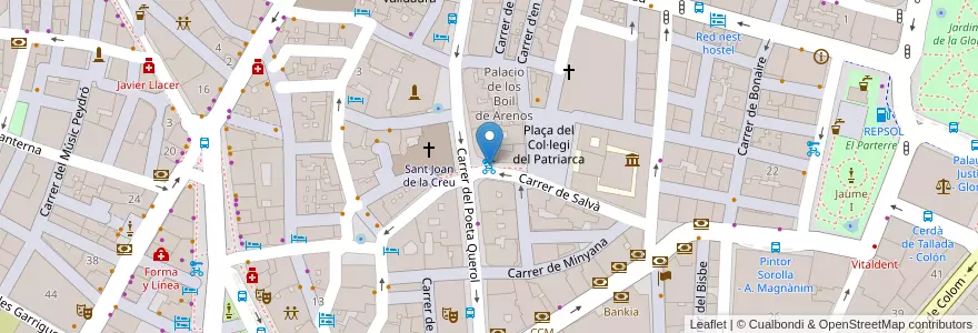 Mapa de ubicacion de 012 Salvà - Poeta Querol en 스페인, Comunitat Valenciana, València / Valencia, Comarca De València, València.