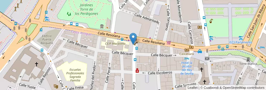 Mapa de ubicacion de 013 Calle Feria en スペイン, アンダルシア州, Sevilla, セビリア.