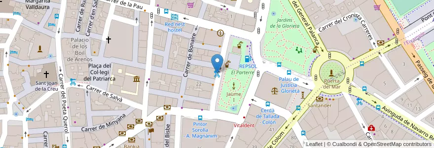 Mapa de ubicacion de 013 Plaça Alfons el Magnànim - La Nau en Spanien, Valencianische Gemeinschaft, Valencia, Comarca De València, Valencia.