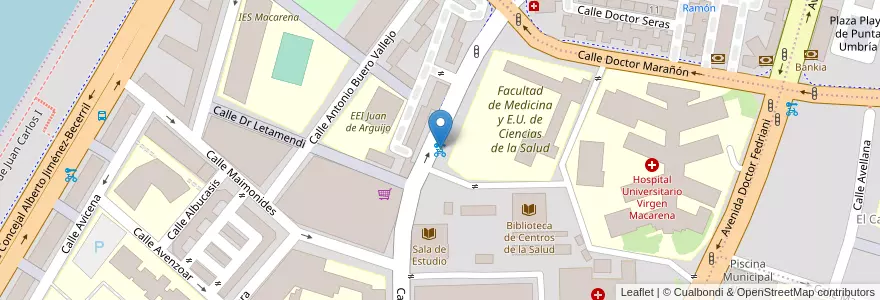Mapa de ubicacion de 014 Avenida Sánchez Pizjuán en 西班牙, 安达鲁西亚, Sevilla, Sevilla.