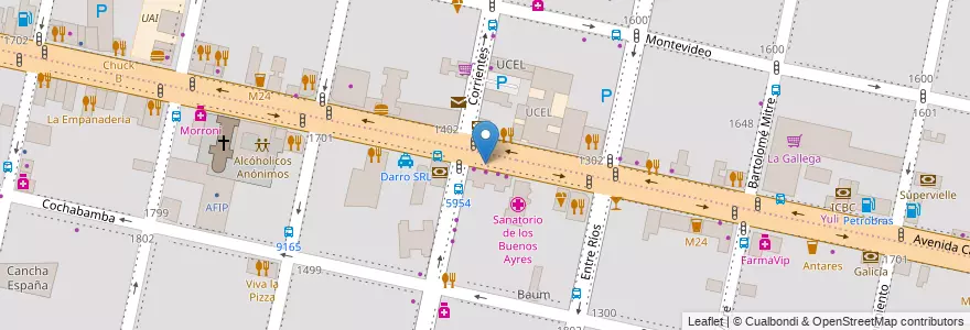 Mapa de ubicacion de 02 - Paseo Pellegrini en Argentinië, Santa Fe, Departamento Rosario, Municipio De Rosario, Rosario.