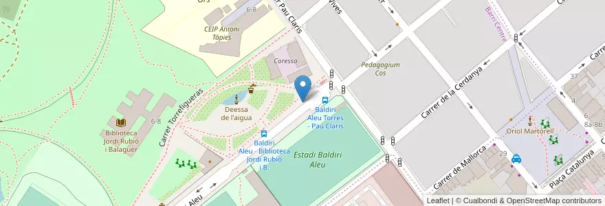 Mapa de ubicacion de 024 Baldiri Aleu - Biblioteca en スペイン, カタルーニャ州, Barcelona, Baix Llobregat, Sant Boi De Llobregat.