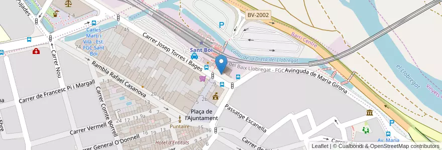 Mapa de ubicacion de 025 FGC Sant Boi en 西班牙, Catalunya, Barcelona, Baix Llobregat, Sant Boi De Llobregat.