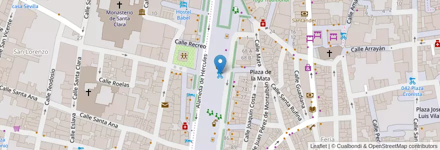 Mapa de ubicacion de 037 Alameda de Hércules en 스페인, Andalucía, Sevilla, 세비야.