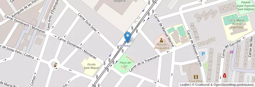 Mapa de ubicacion de 037 Plaça del Sol en İspanya, Catalunya, Barcelona, Baix Llobregat, Cornellà De Llobregat.