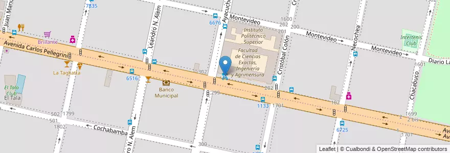 Mapa de ubicacion de 04 - Facultad de Ingeniería en الأرجنتين, سانتا في, Departamento Rosario, Municipio De Rosario, روساريو.