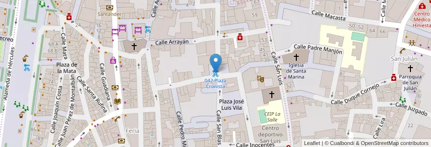 Mapa de ubicacion de 042 Plaza Cronista en Spanje, Andalusië, Sevilla, Sevilla.