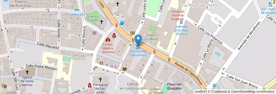 Mapa de ubicacion de 043 Ronda Capuchinos en 스페인, Andalucía, Sevilla, 세비야.