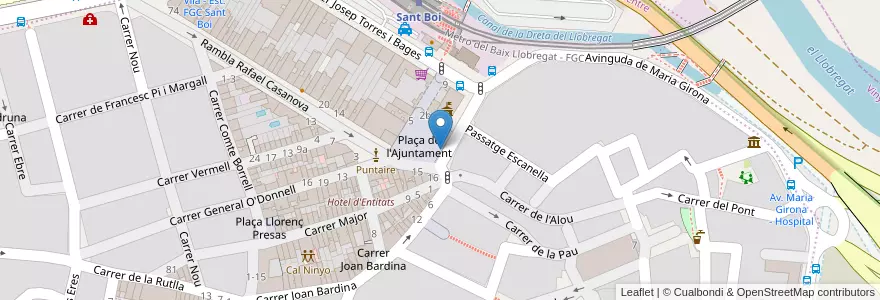 Mapa de ubicacion de 046 Plaça Ajuntament en Espagne, Catalogne, Barcelone, Bas-Llobrégat, Sant Boi De Llobregat.