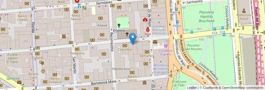 Mapa de ubicacion de 048 - Perón en Argentinië, Ciudad Autónoma De Buenos Aires, Comuna 1, Buenos Aires.