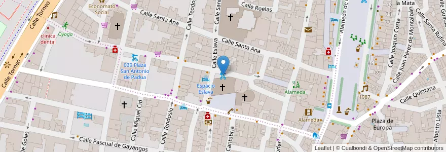 Mapa de ubicacion de 050 Calle de Hernán Cortés en スペイン, アンダルシア州, Sevilla, セビリア.