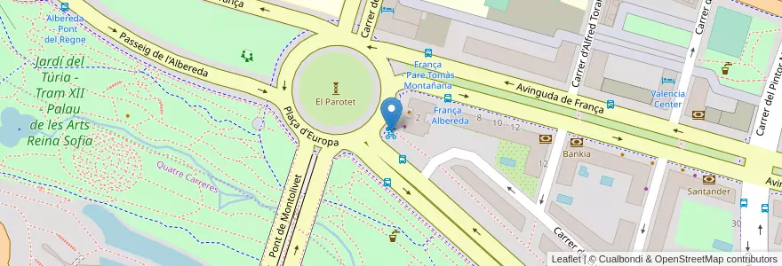 Mapa de ubicacion de 054 Albereda - Plaça d'Europa en Sepanyol, Comunitat Valenciana, València / Valencia, Comarca De València, València.