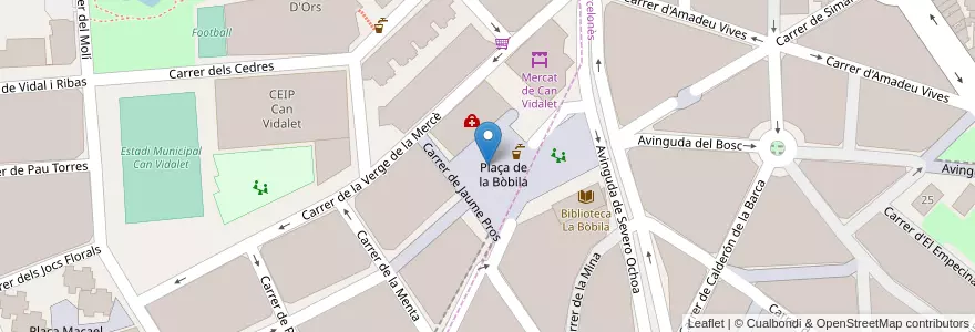 Mapa de ubicacion de 055 Can Vidalet - Pl. Bòbila en スペイン, カタルーニャ州, Barcelona, バルサルネス.