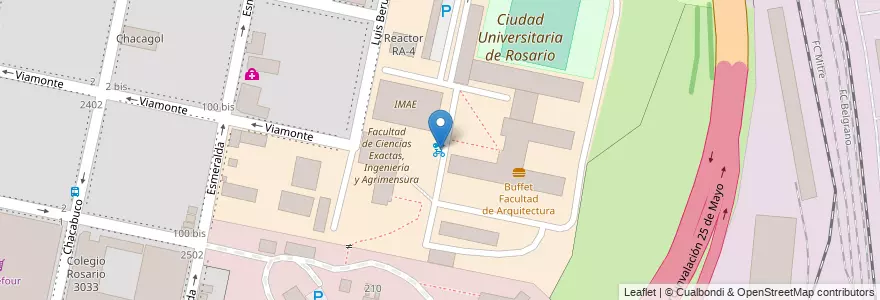 Mapa de ubicacion de 06 - Ciudad Universitaria II en الأرجنتين, سانتا في, Departamento Rosario, Municipio De Rosario, روساريو.