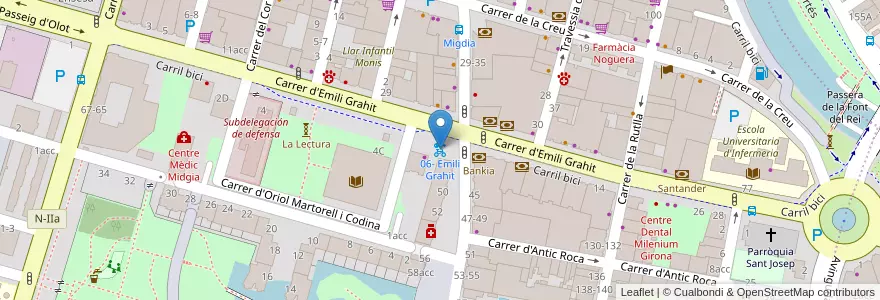 Mapa de ubicacion de 06- Emili Grahit en スペイン, カタルーニャ州, ジローナ, Gironès, ジローナ.