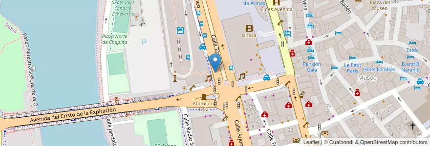 Mapa de ubicacion de 062 Plaza de Armas en Spagna, Andalucía, Sevilla, Siviglia.