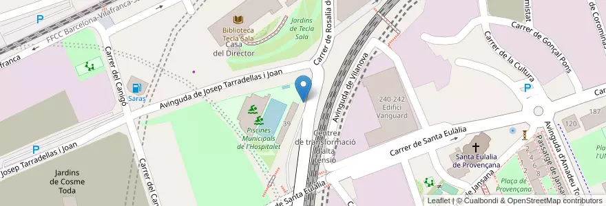 Mapa de ubicacion de 063 Poliesportiu Piscines L'H en Испания, Каталония, Барселона, Барселонес, Оспиталет-Де-Льобрегат.