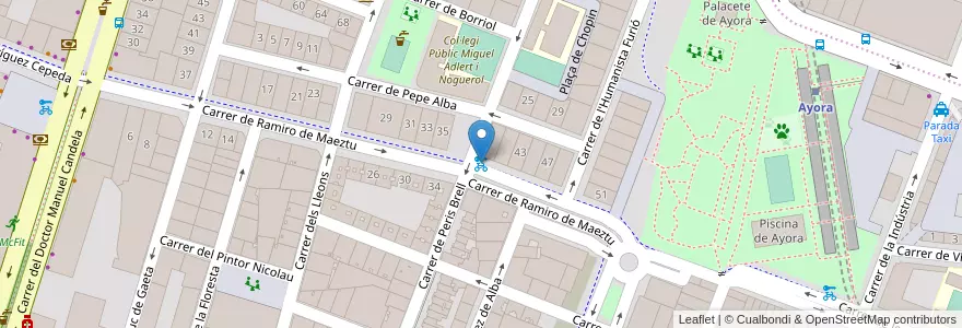 Mapa de ubicacion de 072 Ramiro de Maeztu en スペイン, バレンシア州, València / Valencia, Comarca De València, València.