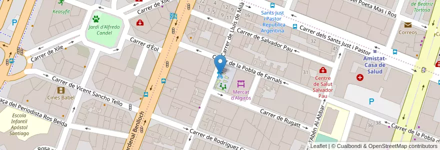 Mapa de ubicacion de 074 Plaça de Sant Felip Neri en スペイン, バレンシア州, València / Valencia, Comarca De València, València.