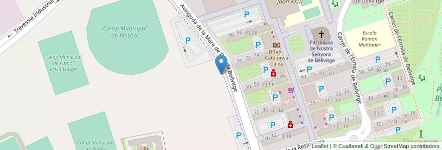 Mapa de ubicacion de 074 Poliesportiu Municipal Sergio Manzano en Sepanyol, Catalunya, Barcelona, Barcelonès, L'Hospitalet De Llobregat.
