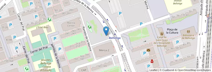 Mapa de ubicacion de 076 METRO L1 - Bellvitge en Spagna, Catalunya, Barcelona, Barcelonès, L'Hospitalet De Llobregat.