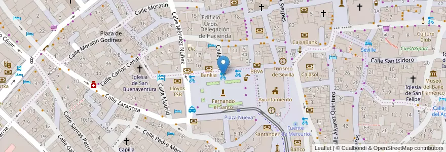 Mapa de ubicacion de 076 Plaza Nueva en اسپانیا, Andalucía, Sevilla, Sevilla.