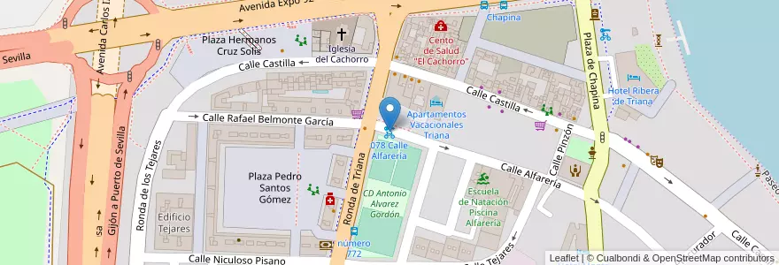 Mapa de ubicacion de 078 Calle Alfarería en Spagna, Andalucía, Sevilla, Siviglia.