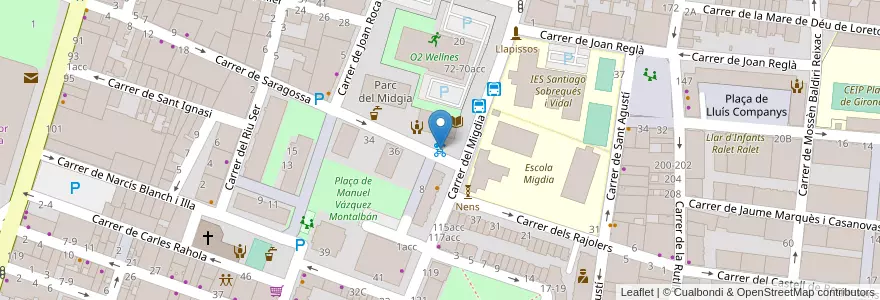 Mapa de ubicacion de 08- Biblioteca Ernest Lluch en Spanien, Katalonien, Girona, Gironès, Girona.