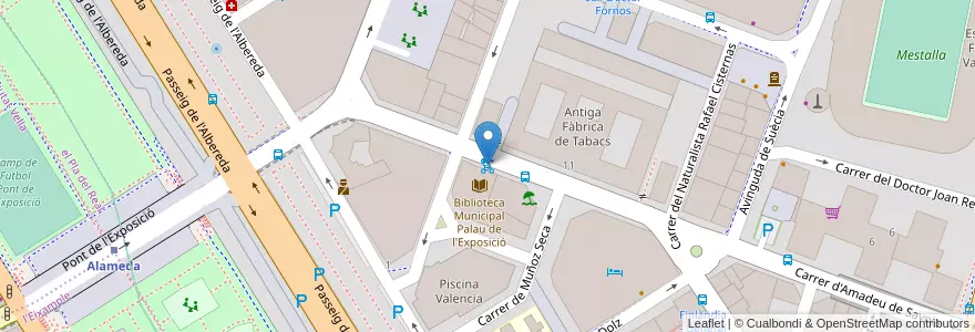 Mapa de ubicacion de 080 Amadeu de Savoia en 스페인, Comunitat Valenciana, València / Valencia, Comarca De València, València.
