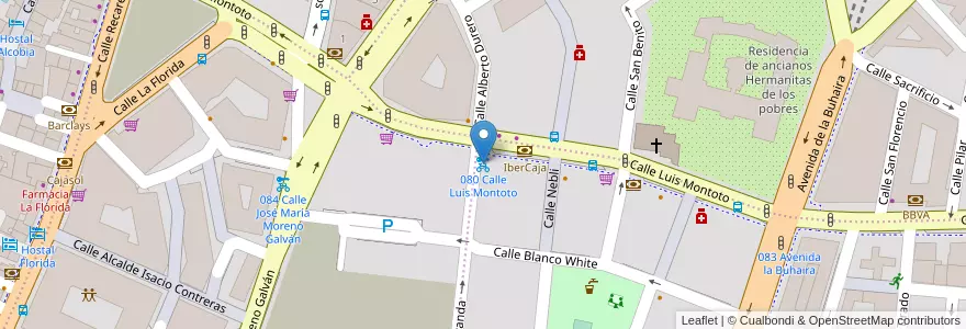 Mapa de ubicacion de 080 Calle Luis Montoto en Spagna, Andalucía, Sevilla, Siviglia.