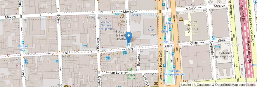 Mapa de ubicacion de 081 - Balcarce en アルゼンチン, Ciudad Autónoma De Buenos Aires, Comuna 1, ブエノスアイレス.