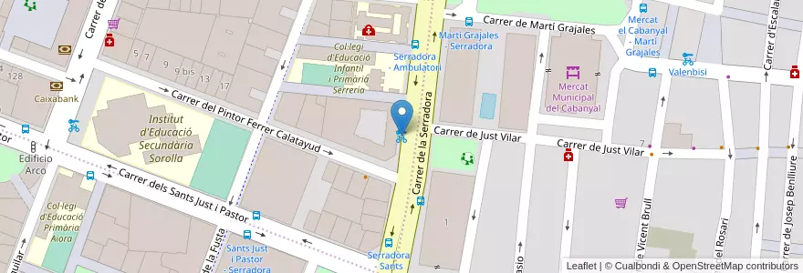 Mapa de ubicacion de 084 Serradora - Pintor Ferrer Calatayud en إسبانيا, منطقة بلنسية, فالنسيا, Comarca De València, فالنسيا.