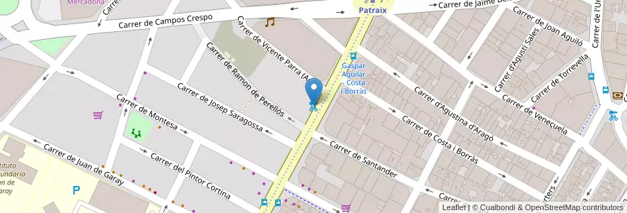 Mapa de ubicacion de 086 Gaspar Aguilar - Vicente Parra en スペイン, バレンシア州, València / Valencia, Comarca De València, València.