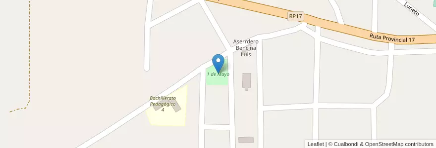 Mapa de ubicacion de 1 de Mayo en Arjantin, Misiones, Departamento Eldorado, Municipio De 9 De Julio.