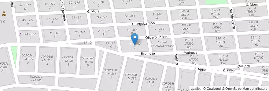 Mapa de ubicacion de 10 - 366 C en Argentinië, Salta, Capital, Municipio De Salta, Salta.