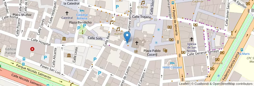 Mapa de ubicacion de 10. Plaza Virgen del Mar en 스페인, Andalucía, Almería, Almería.