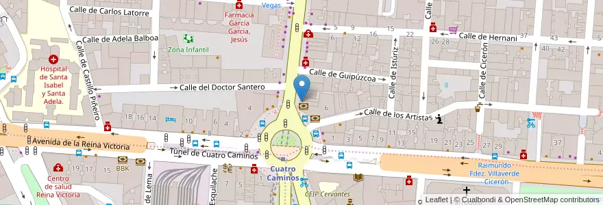 Mapa de ubicacion de 100 Montaditos en Испания, Мадрид, Мадрид, Área Metropolitana De Madrid Y Corredor Del Henares, Мадрид.