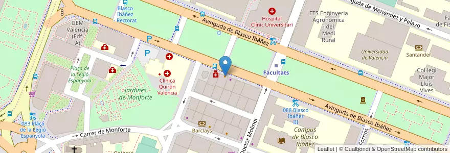 Mapa de ubicacion de 100 Montaditos en 스페인, Comunitat Valenciana, València / Valencia, Comarca De València, València.