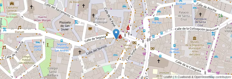 Mapa de ubicacion de 100 montaditos en 西班牙, Comunidad De Madrid, Comunidad De Madrid, Área Metropolitana De Madrid Y Corredor Del Henares, Madrid.