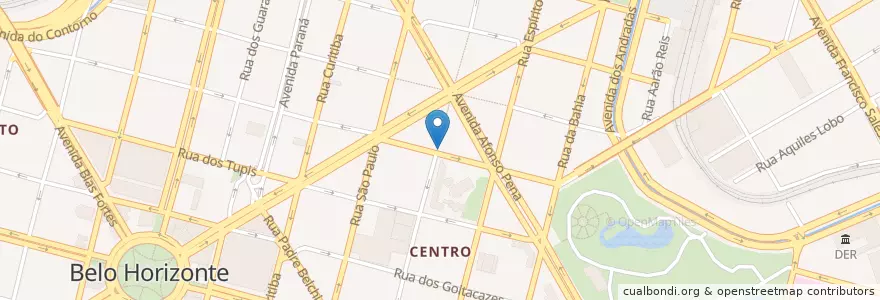 Mapa de ubicacion de Pizza Pezzi en Brazil, Southeast Region, Minas Gerais, Região Geográfica Intermediária De Belo Horizonte, Região Metropolitana De Belo Horizonte, Microrregião Belo Horizonte, Belo Horizonte.