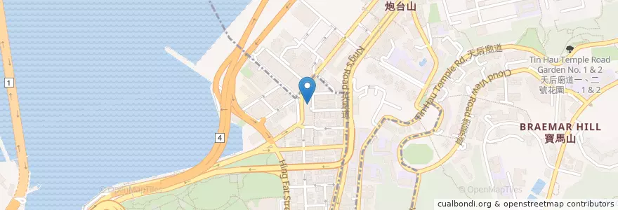 Mapa de ubicacion de 電氣道148號停車場 148 Electric Road Car Park en Çin, Guangdong, Hong Kong, Hong Kong Adası, Yeni Bölgeler, 灣仔區 Wan Chai District.