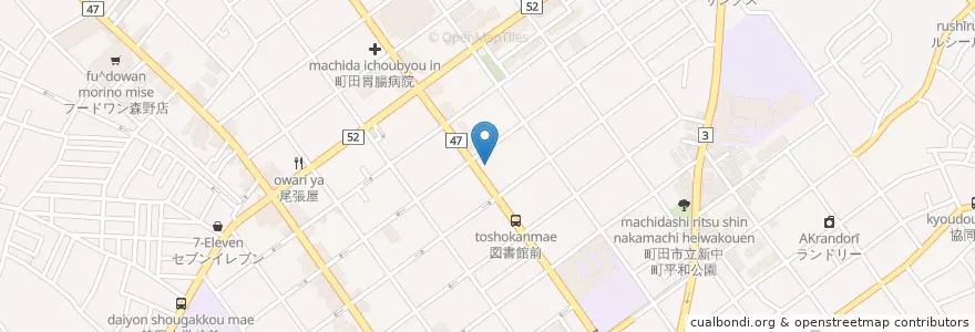 Mapa de ubicacion de 木曽路 en 日本, 東京都, 町田市.