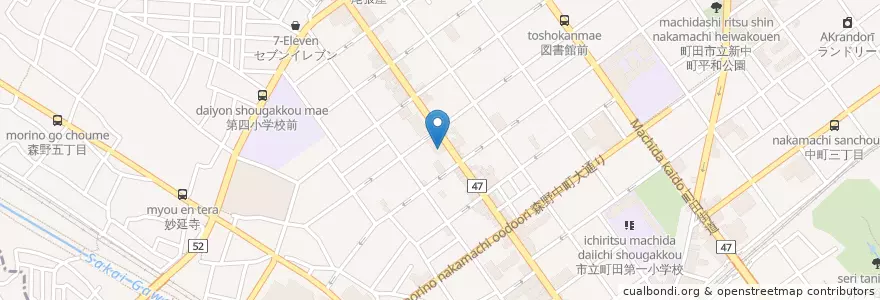 Mapa de ubicacion de JA町田市 町田支店 en ژاپن, 東京都, 町田市.