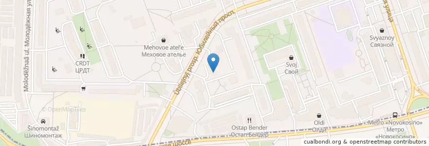 Mapa de ubicacion de Промсвязьбанк en روسيا, Центральный Федеральный Округ, Москва, Городской Округ Реутов, Район Новокосино.