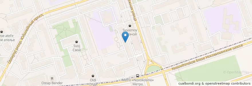 Mapa de ubicacion de Фора Банк en Rússia, Distrito Federal Central, Москва, Городской Округ Реутов, Восточный Административный Округ, Район Новокосино.