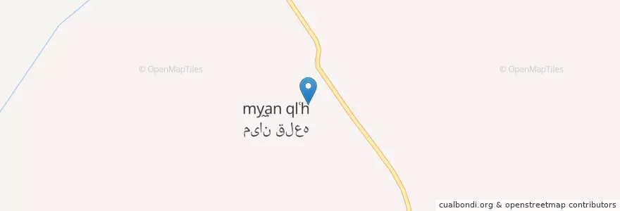 Mapa de ubicacion de Mian-Ghaleh en Iran, Fars Province, Marvdasht County, Central District Marvdasht County, دهستان رودبال, Mian-Ghaleh.