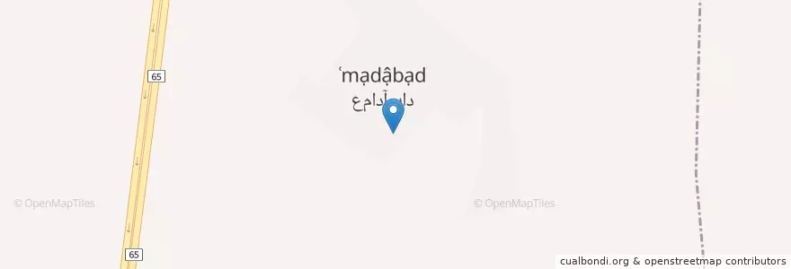 Mapa de ubicacion de عمادآباد en ایران, استان فارس, شهرستان مرودشت, بخش مرکزی شهرستان مرودشت, دهستان رودبال, عمادآباد.