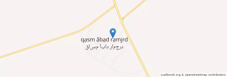 Mapa de ubicacion de Qasem-Abad Ramjerd en Iran, Fars Province, Marvdasht County, Central District Marvdasht County, دهستان رامجرد یک, Qasem-Abad Ramjerd.
