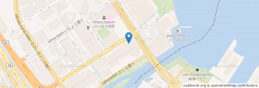 Mapa de ubicacion de みなとみらいホール en Japonya, 神奈川県, 横浜市, 西区.