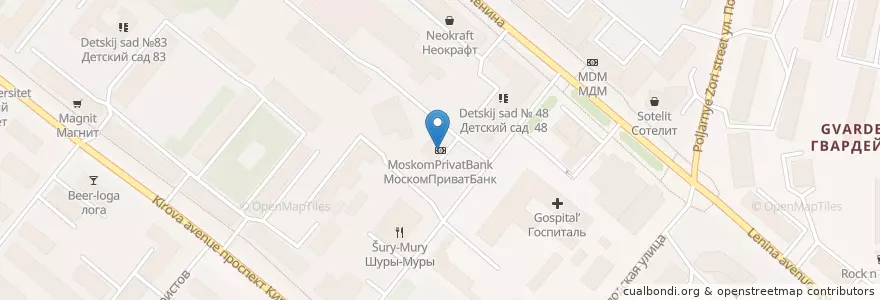 Mapa de ubicacion de МоскомПриватБанк en Rusia, Северо-Западный Федеральный Округ, Óblast De Múrmansk, Городской Округ Мурманск.